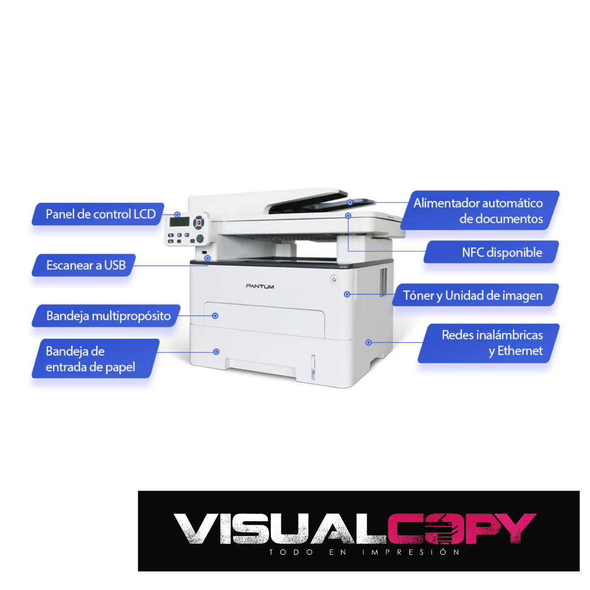 Impresora pantum M7100DW multifuncional laser